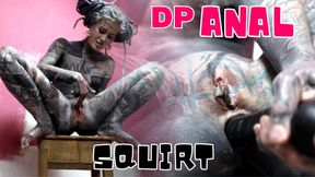 Anal Stretching, Gape in Work Clothes Squirt and Paint