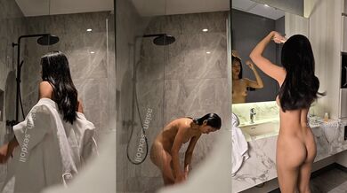 Thai GFE Asian babe lets you watch her shower routine