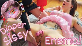 Desperate Diaper Sissy's Humiliating Enema Messing