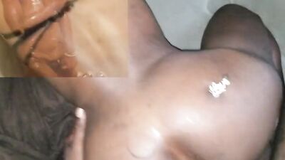 Ebony hottie with a perfect ass bends over for a BBC