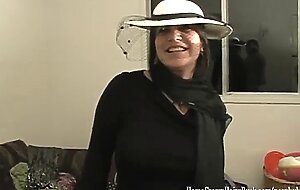 Polly Garter Toys Her Hairy Pussy