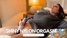 Sensual Shiny Nylon Orgasm & My Cum Covered Pussy - HEAR Me Cum Series!