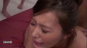 Aoi Mizuno's Shaved Pussy Gets Drenched: Intense Japanese Bukkake Scene Filled With