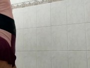 Taking shower after restless night with my bf wearing bikiny