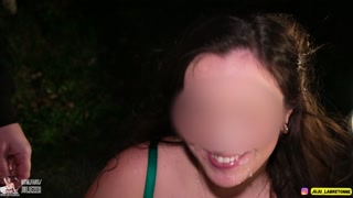 Young French girl shows off in a car park in front of voyeurs, masturbates before getting fucked and receiving a facial!