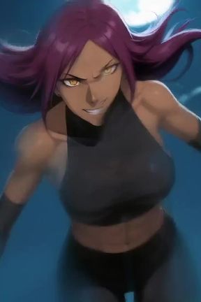 Yoruichi's Sensual Shadow in Sleek (ai Video)
