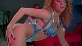 Long haired blond big assed stripper performs her hot dance