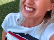 WTF totally horny! Secretly masturbating in the garden - LeoniePur