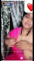 Tamil Sandy Dhana Chamet live boobs show