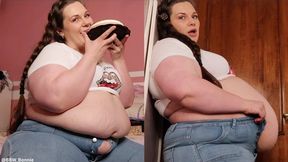 Stuffing a HUGE cake in tight jeans (MKV)