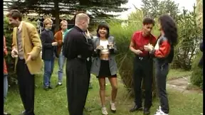 Adorable Blonde in Tiny Skirt Gets Fucked Hard During Hot Gangbang_Session