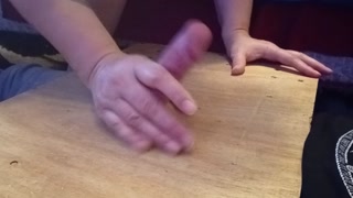 Hard slaps and teasing a trapped cock