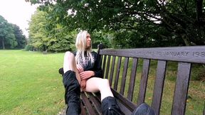 Crossdresser outdoor dildo play