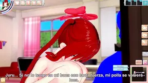 Red-haired MILF bangs animated guy in 3D hentai game