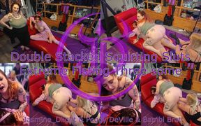 Jasmine_dlight & Peggy Deville & Bambi Brat - Double Stacked Squirting Sluts Extreme Fisting Three Some