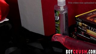 Pretty teen latin jacks off and bursts up on his own face