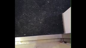 Walk out of the room wearing only underwear and high heels