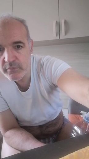 Hairy Ass and Piss and a Cumshot for My French Friend