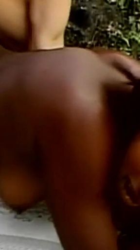 Ebony Hottie Sucks and Fucks Huge Dick Outdoors