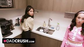 American stepdad teaches his slutty teen stepdaughter a lesson