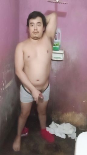 Jesus in boxer pulling his penis 163