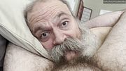 Old Bear Sucking Cock, Gets Cumstache Reward