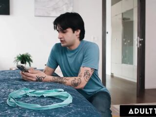 ADULT TIME - Suspicious Male Discovers Fresh Stepmom Ryan Keely Is A Gold Digger! This babe Keeps Him Quiet