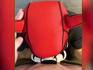 Top with a big jock, screws his puppy in the mouth