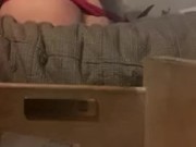 Anal play in sexy stockings