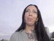 GERMAN SCOUT - Inked German Cougar Sara Deluxe with Big Ass First Time Casting Fuck after Pick Up