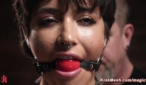 Slave explores medieval BDSM devices