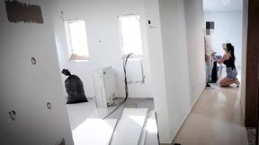 Naughty housewife fucks with the architect working at her house.