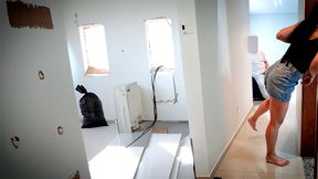 Naughty housewife fucks with the architect working at her house.
