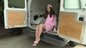 Van Strip! Pretty in Pink Discards Costume to Get a Ride Home - Starring Lexi Holland - MP4 1080p