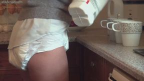 Victoria Making Coffee In Her Diaper