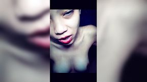 Adorable 18 year old Indonesian girl plays with her petite boobs and gets analed