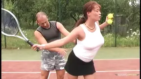 Busty Pamela and Krystal start craving hardcore anal threesome after tennis practice