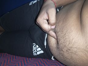 Penis massage in home with lubricant oil