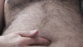 "Big Bear Smoke Tease – Hairy Belly & Chest Play"