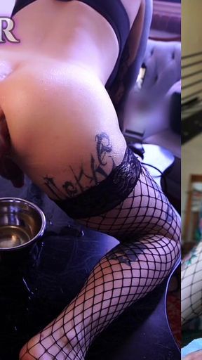 Fuck Machine Destroys Lena Vesper's Pussy Before She Drinks Her Own Squirt