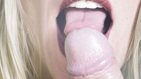 Sensual tongue blowjob