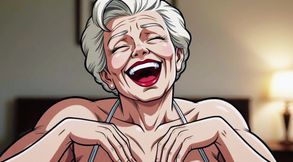 Ai Old Women in Bedroom Teasing and Flashing Tits