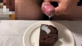 Ejaculate and eat delicious-looking chocolate brownies