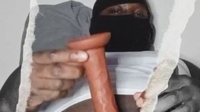 Spanking and stroking my bbc with my gf dildo!