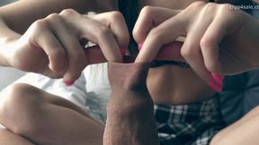 Teen 18+ girl aggressively plays with foreskin (720p mp4)