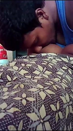 Jaw-dropping moment from &quot;Indian village house wife sexy boobs kissing and pressing ass&quot;