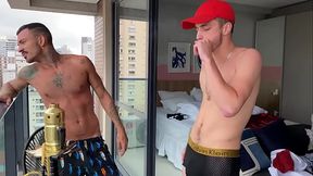 Fucking the young guy in the pool