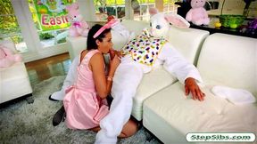 Avi Love gets her hairy muff drilled by horny easter bunny