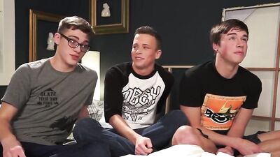 Brad Chase, Blake Mitchell & Troy Ryan are fucking on couch