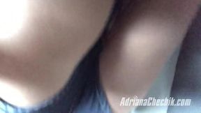 Russian cutie Adriana Chechik gives a BBC in the car